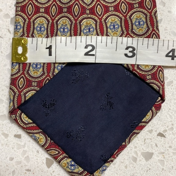 Brooks Brothers Makers Tie Silk/cotton blend total length 58” burgundy/khaki - Picture 4 of 4